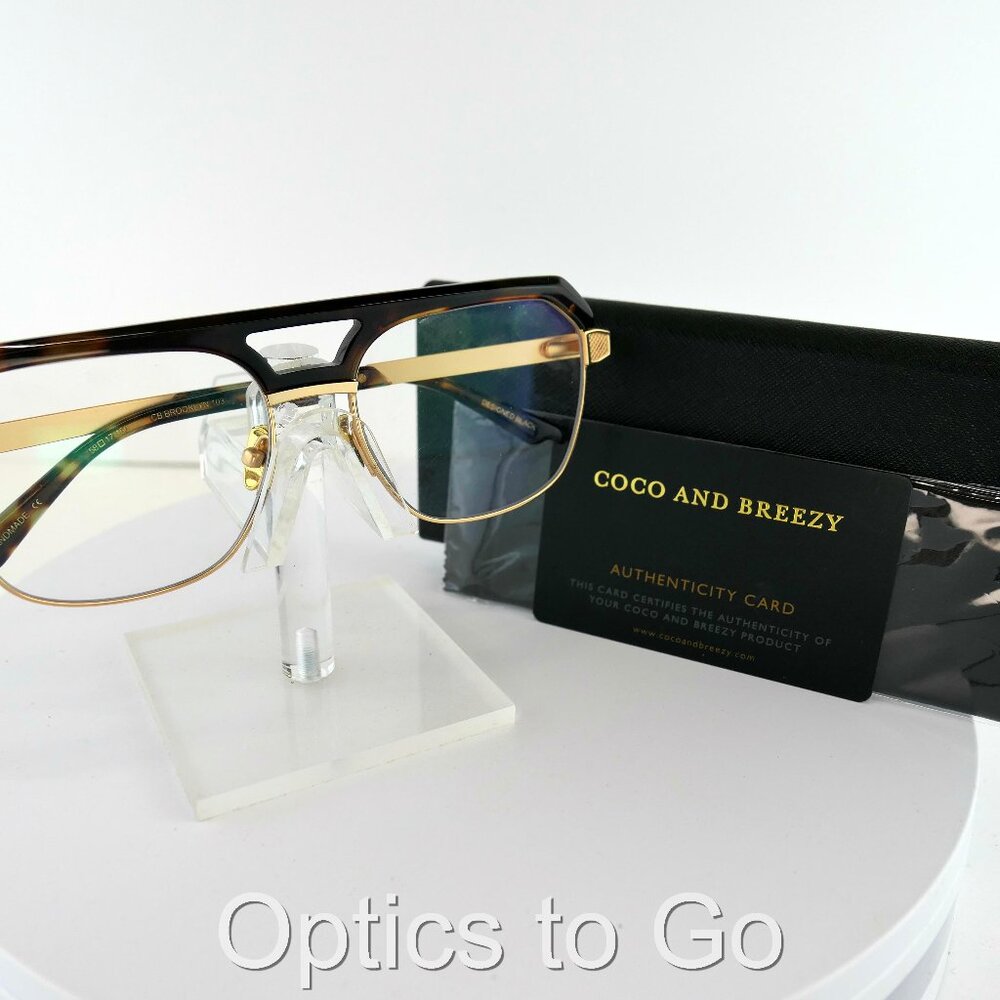 COCO AND BREEZY BROOKLYN  c:101 BLACK / GOLD  58-17-150 X-L EYEGLASSES EYEWEAR